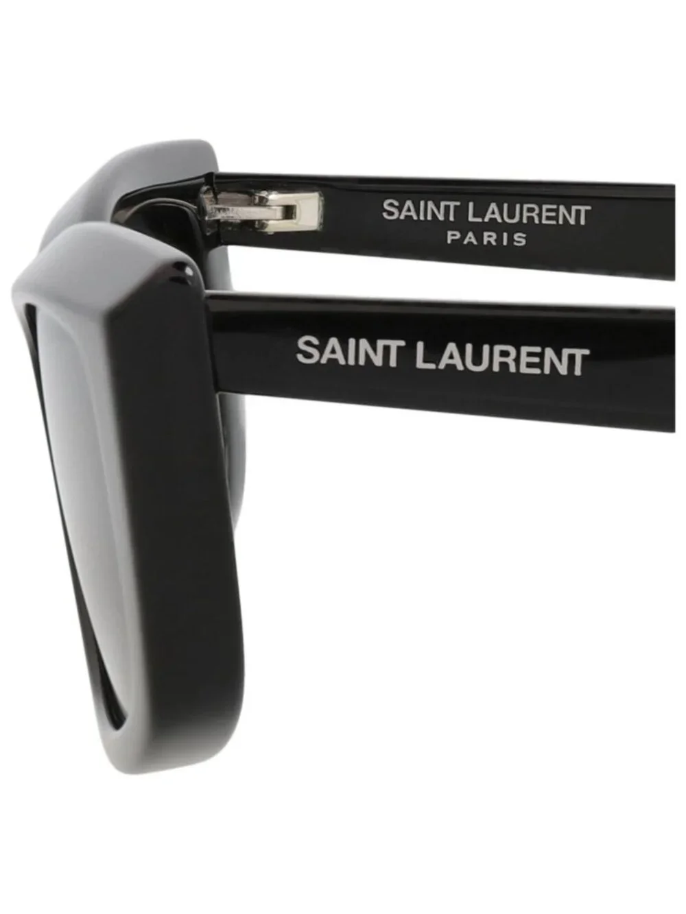 New Saint Laurent Women's Sunglasses Cat Eye Recycled Acetate Frame Black Black